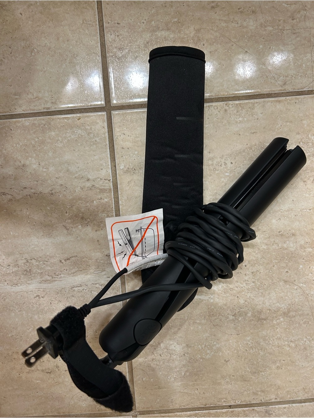 TYME Black Hair Iron Pro with Heat-Resistant Sleeve